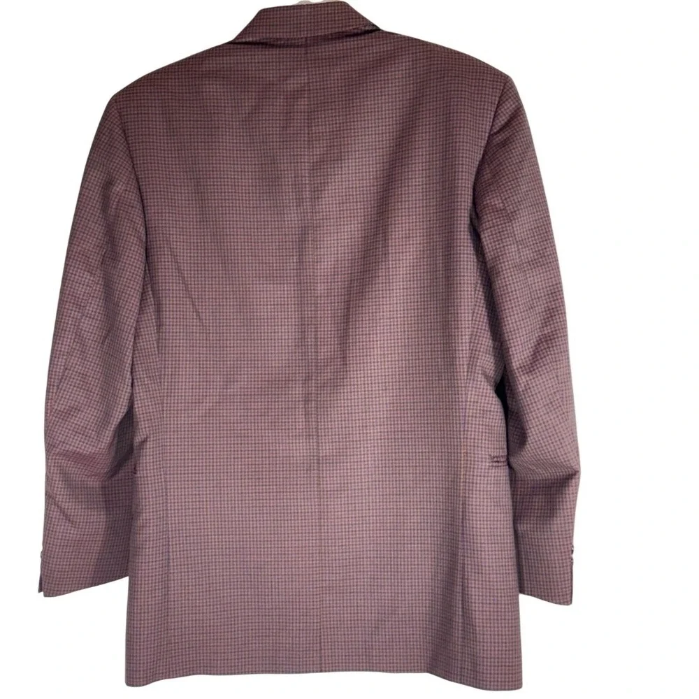 Shetland Clothes Collection Int Men's‎ Burgundy Windowpane 44R Two-Button Blazer